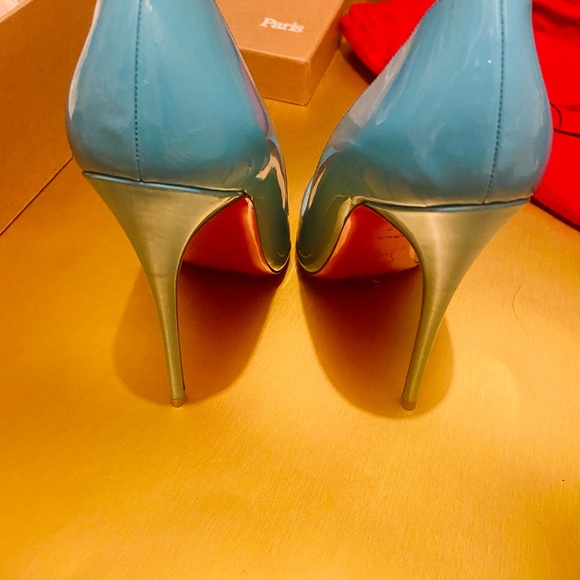 Louboutin Paris So Kate 120 Patent Pacific Blue size 37 worn 1 Time - Saks 5th - Picture 3 of 12
